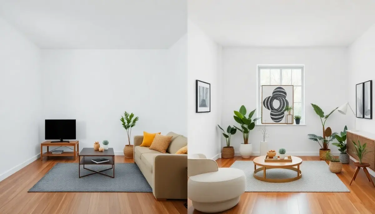 What is AI interior design - room transformation before and after